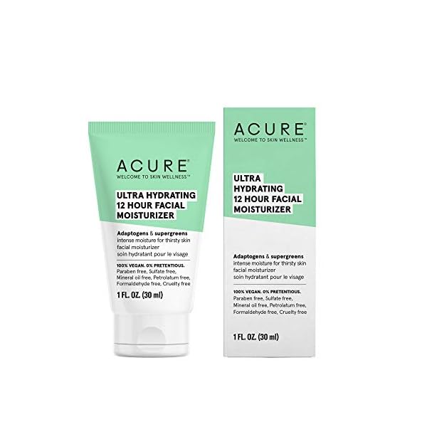 Acure-ACURE-Ultra-Hydrating-12-Hour-Moisturizer-100-Vegan-Intense-Moisture-for-Super-Thirsty-Skin-Adaptogens-Supergreens-1-FL-OZ Acure Ultra Hydrating 12 Hour Facial Moisturizer - Intense Morning Moisture for Dry Dull Skin - Infused Blend of Adaptogens Aswagandha & 7 Supergreens - All Natural Vegan Cream Formula - 1 Fl Oz
