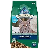 Blue Buffalo Wilderness Nature's Evolutionary Diet High-Protein, Grain-Free Natural Dry Food for Adult Cats, Duck, 5-lb. Bag