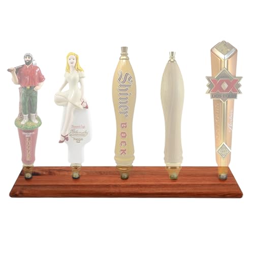 SoeKoa Beer Tap Handle Display, Whiskey Barrel 5 Beer Tap Wall, Whiskey Wine, Boston Wine Bottle Display,Beer Tap Handle Display Wall Mount for Beer Lover(Only Holder)