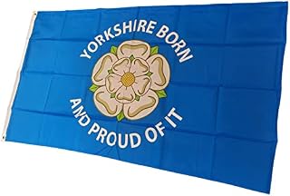 NWFlags Yorkshire Born And Proud of It Flag 5ft x 3ft 75d Premium Polyester Suitable For Flagpoles
