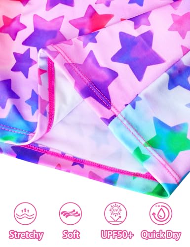 Image of Girls Rash Guard Swimsuit Two Pieces Adorable Swimswear Quick Dry Bathing Suit Long Sleeve