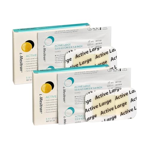 L-Mesitran Medical Grade Honey Bandages (10 Pieces in 2 Packs) - 30% Honey - Wounds Healing Waterproof Medicated Non-Adhering Sterile Gauze Pads Dressing to Cover Small Cuts Abrasions Burns