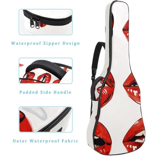 Sac de guitare basse et classique matelassé avec poches de rangement