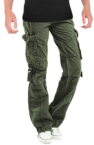 Skylinewears Men's Cotton Casual Cargo Work Pants Camping Hiking Quick Drying Lightweight Military Tactical Trouser