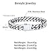 Bestyle 9mm Solid Man Chain Bracelet Stainless Steel Cuban Link Chain Bracelet 19cm/7.5Inch Long Hand Chain for Men Women Cool Statement Casual Fashion Miami Chain Bracelets