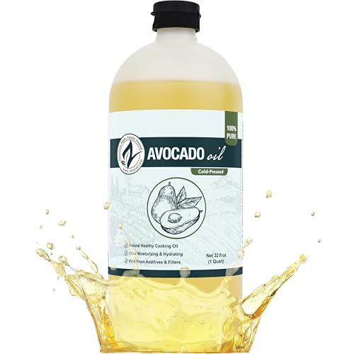 Zatural 100% Avocado Oil Pure Natural without Additives, Clean, Cold Pressed, Non-GMO, Vegan: For Cooking, Frying, Baking and for Sauces, Dressings, Marinades, Salads (32 Ounce)