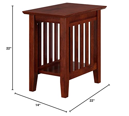 Atlantic Furniture Mission Chair Side Table, Walnut, "Chair Side Table (22"" X 14"")" #TOP5