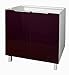 Berlenus AUCUNE - Caisson Portes Bas 80 cm Aubergine Haute Brillance