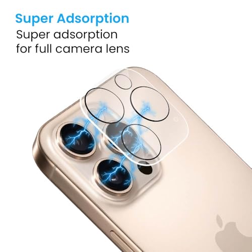 Image of ArmourPro Premium Camera Lens Protector Tempered Glass Compatible For iPhone 16 Pro Max and iPhone 16 Pro With Edge To Edge Coverage (Full Transparent) (Pack of 1)
