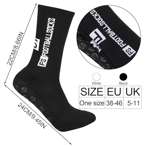 Image of DragonflyDreams Non Slip Sport Soccer Socks Anti Slip Football Baseball Unisex Athletic Socks with Grip Pads