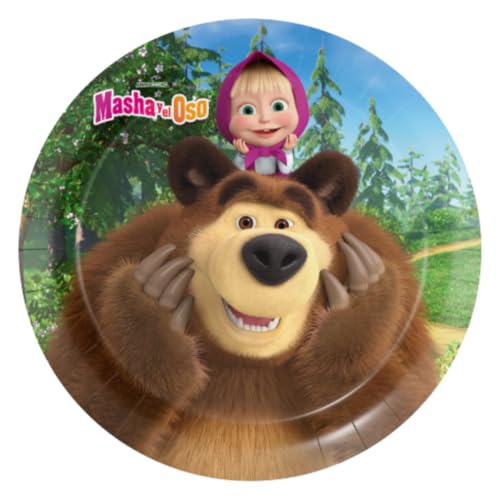 BeenSmile, Masha e o Urso Aniversário, Decoração de Aniversário, Desde Grinalda de Aniversário, Pinhata de Aniversário, Até Guardanapos para a sua Festa Temática de Masha e o Urso (Pratos 23 Cm)