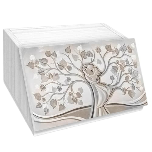 Lupia - Portapane White ALBERO ABBRACCIO amore e famiglia, Conserva Freschezza Pane, Versatile per Cibo Secco, Design Unico, Apertura frontale con Aerazione, 40x20x30cm, Chiaro, Legno