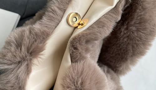 Warm Fluff Solid Color Handbag Fashion Practical Fall Winter Underarm Bag Work Holiday Shoulder Bag for Women 20253