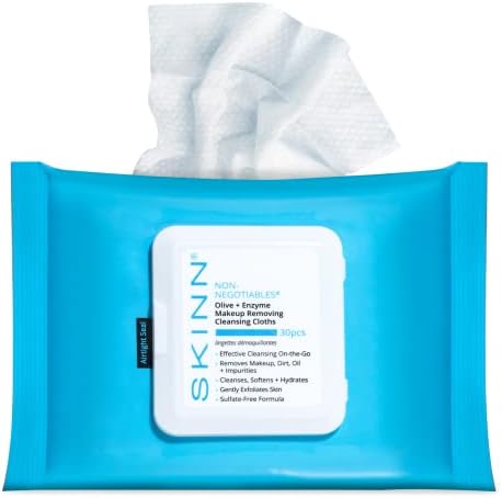 SKINN Facial Cleansing Makeup Remover Wipes - Gentle Exfoliation