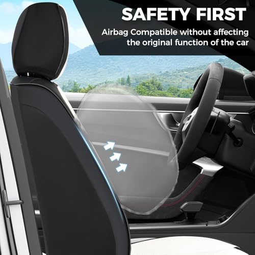 Image of FLORICH Front Car Seat Covers, Leather Seat Covers for Cars, Waterproof Car Seat Protector Breathable, Front Seat Covers for Cars, Automotive Seat Covers Universal Fit for Most Cars SUV Truck
