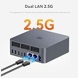 Beelink EQR7 Mini PC, AMD Ryzen 7 7735U (8 rdzeniów/16 wątków, do 4,7 GHz), 16GB LPDDR5, 500GB M.2 SSD, Mini komputer z podwójnym wyświetlaczem 4K@60Hz (port HDMI), LAN 1000M, BT5.2, WiFi6