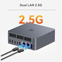 Beelink Mini PC EQR7, AMD Ryzen 7 7735U, 8C/16T, bis zu 4.75GHz, Mini Computer 24GB LPDDR5 RAM, 500GB PCIe 4.0 SSD, Windows 11 Pro, 4K-Dual-Display, Dual HDMI/Dual 2.5G LAN/WiFi 6/Bluetooth 5.2 – Ansicht 8