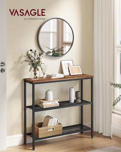 Image of VASAGLE 31.5 inch Console Table, Narrow Behind Couch Table, 3 Tier