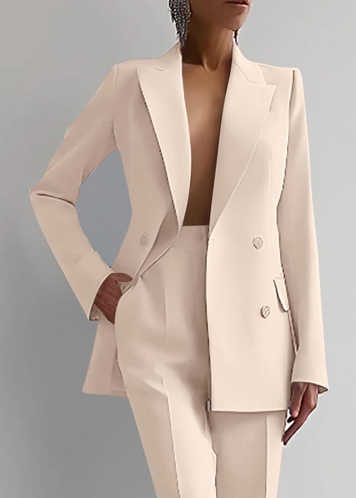 Completo Donna Tailleur Pantalone Curvy Completi Pantaloni e Giacca Tuta Due Pezzi Slim Fit Completo Tailleur da Cerimonia Ufficio e Lavoro Blazer Tuta