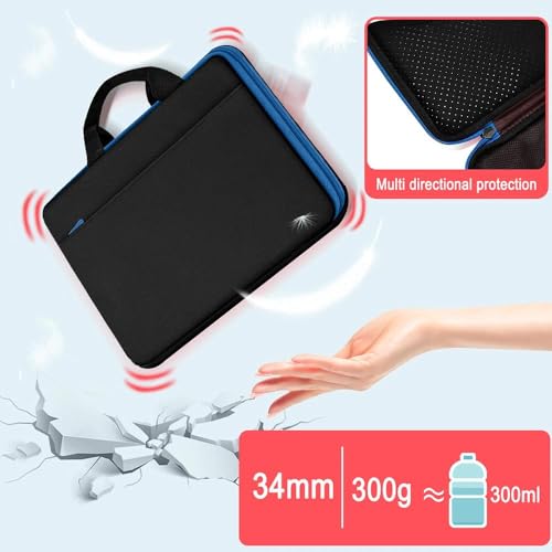 Image of Hseok Laptop Case 13.3-14 Inch Sleeve,TSA Shockproof Computer Handbag,Compatible with MacBook Neo /Pro 14 M5 /M4 /M3 /M2 /M1,All Models 13.3 inch MacBook Air /Pro,XPS 13 /14,Most 13-14 Notebooks,Blue Edge