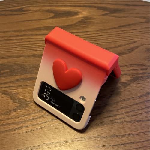 Étui à changement progressif en forme de cœur rouge pour Galaxy Z Flip4 - 2