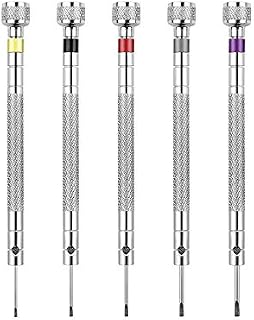 5 Pcs Precision Screwdriver Set Watchmakers Screwdrivers Reversible Blade Screwdriver for Watch Eyeglasses Jewelry Repair