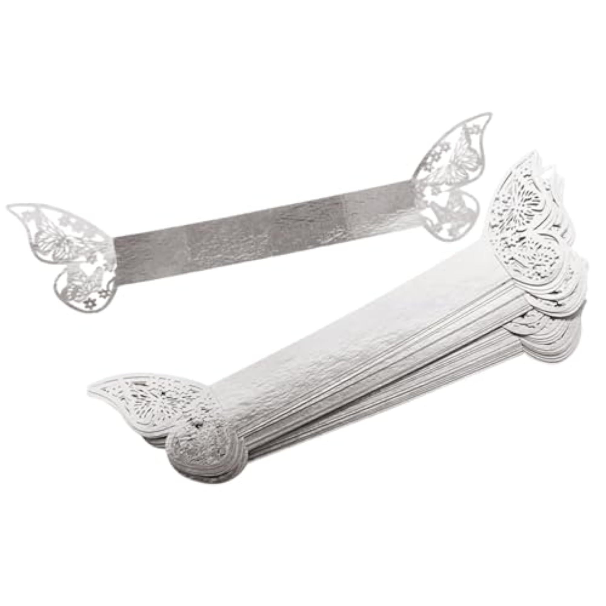 20Pcs Reflective Silver Butterfly Napkin Rings for Events