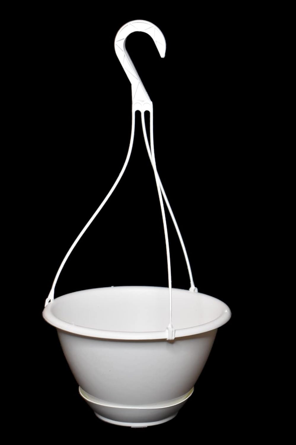 ADHW Hanging Basket 10" White Plastic Hanging Basket with