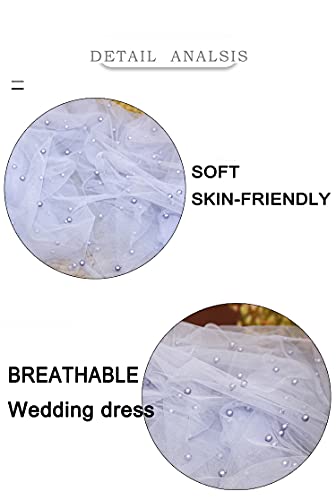 Dengju Net Tulle Mesh Lace Fabric Beaded Pearl Bead Lace Fabrics Wedding Accessories Luxury For Diy Wedding Veils Dresses Diy Craft Sewing Props Costumes Decoration(Size:2M,Color:5 Rose Red) #TOP2
