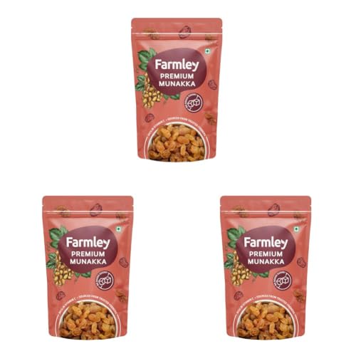 Image of Farmley Premium Munakka Raisins - 200 gram I Healthy Dried Fruits (Pack of 3)