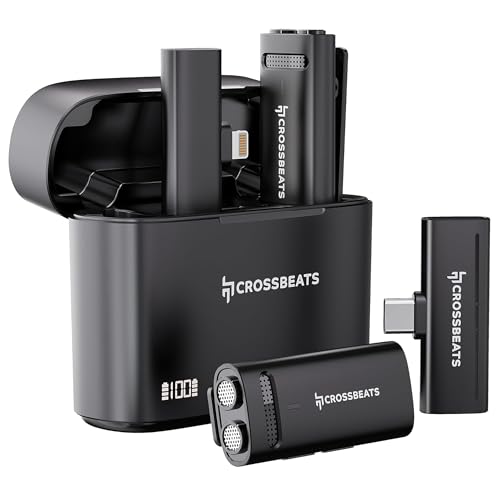 Image of CrossBeats Clip Wireless Mic for YouTube Video Recording| Vlog Collar Lavalier Lapel Type C Microphone for Youtubers with Noise Cancellation for iOS and Android| Bluetooth Mic Mike (M01 Old)