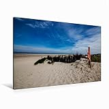 Premium Textil-Leinwand 120 x 80 cm Quer-Format Borkum - Strand Ostland | Wandbild, HD-Bild auf Keilrahmen, Fertigbild auf hochwertigem Vlies...