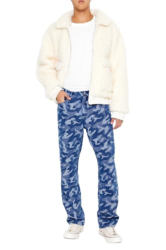 Forever 21 Men's Camo Mid-Rise Straight Jeans