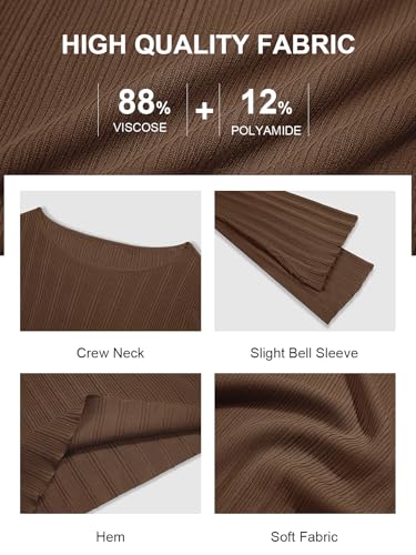 Image of Cicy Bell Womens Bell Long Sleeve Tops Going Out Knitted Fall Pullover Lightweight Sweater Shirts