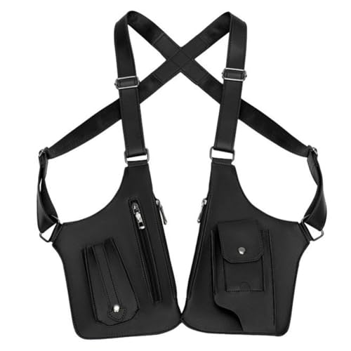 Sac à bandoulière double épaule homme noir idéal pour le trajet urbain et le voyage