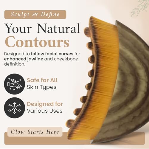 Lymphatic Contour Face Brush, Facial Brush for Lymphatic Drainage, Dry Lymphatic Massage Brush, Face Sculpting Brush, Co - Additional View