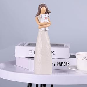 Xmgzq woman with dog figurinessympathy dog memorialgirl and dog statuewestie gifts for womengifts for dog loversresinwhite dog lover decordog memorial gifts for loss of dogangel dog statue   cucciolini doodles