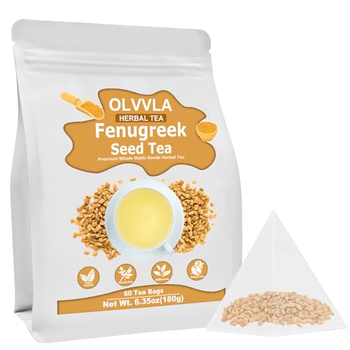 Image of Olvvla - Premium Fenugreek Seed Tea Bags - 3g X 60 Count - 100% Pure Natural Fenugreek Methi Seeds - Non-GMO - Caffeine-free - Gluten-Free - Fenugreek Tea