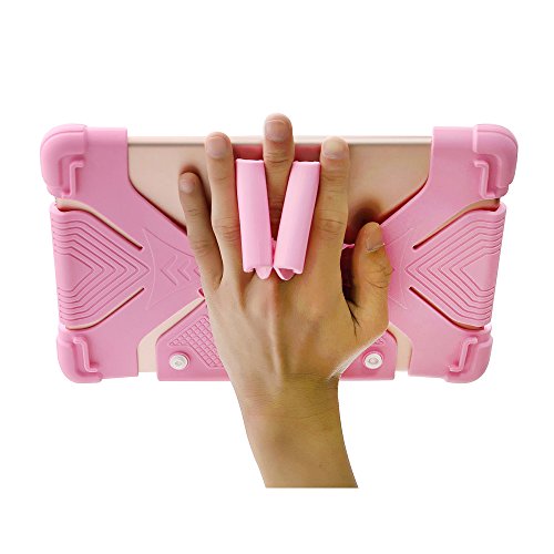Capa Universal protetora para tablets 7-7.9 polegadas, Silicone, anti choque, base de apoio, Rosa, U