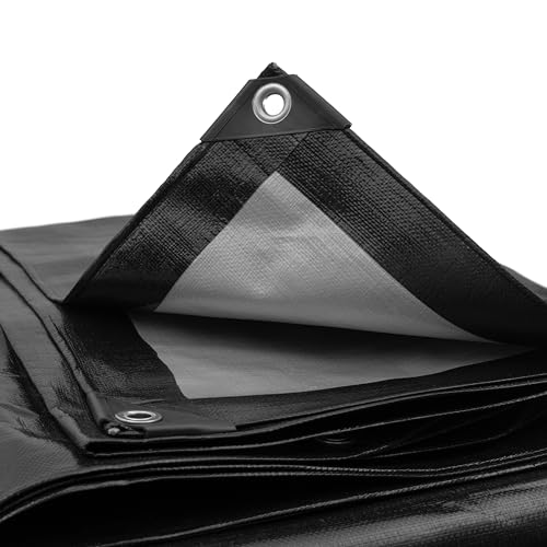 240gsm Black/Silver Tarpaulin (1m x 1m)