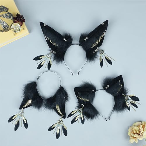 Serre-tête oreilles de renard pour soirée Halloween et routine de soin du visage - 4