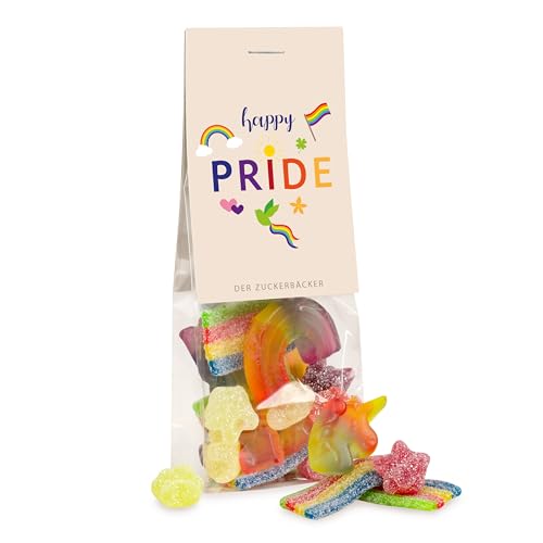 Pride Geschenk-Beutel – bunte vegane Süßigkeiten, Regenbogen-Fruchtgummi, LGBTQ+ Geschenkidee, Pride Parade Zubehör, Liebe feiern, Vielfalt zeigen