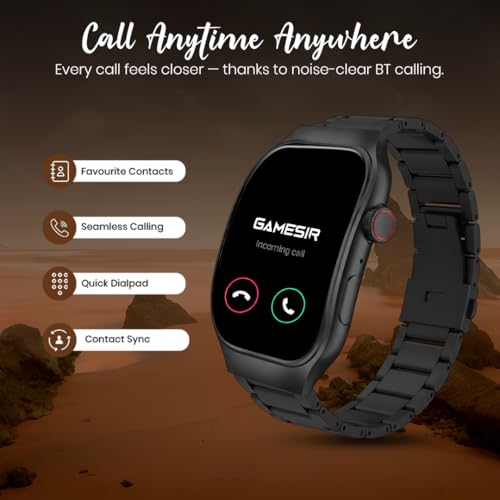 Image of GameSir Fitrivo Black Dial Smart Watch Combo 2.01 inch AMOLED Display with 4 Straps, Bluetooth Calling, IP67, Crown Control, 100+ Sports Modes, SPO₂ & Health Tracking, for Men & Women (Black Dial)
