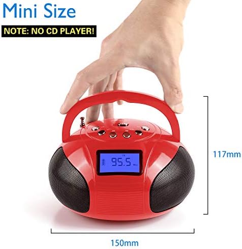 August SE20 - Portable Alarm Clock Radio with Bluetooth Speaker - Mini MP3 Stereo System with Card Reader / USB and AUX in / 2x3W Stereo Speakers / Rechargeable Battery