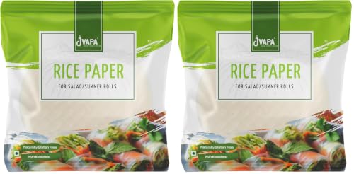 Image of Jvapa Rice Paper Sheet - 100gms (Gỏi cuốn) | Round | 22 cm | Gluten-Free | Perfect for Salad roll, Summer roll, Fresh spring roll (Pack of 2)