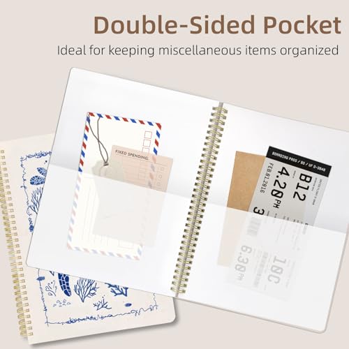 Image of Cute Spiral Notebook 8.5 x 11 lined Journal A4 with Pocket, Turtle | 70 page, Note Book with Pocket, Large, Big, Hard Cover, Aesthetic, Pretty Design, for Women, Girls, Kawaii