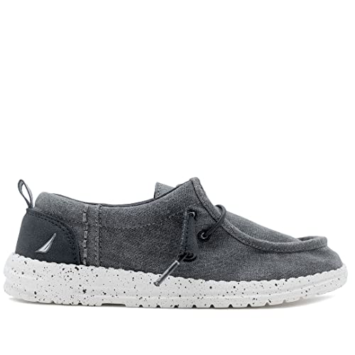 Nautica Kids Boys Youth Comfort Loafers, Lace-Up Boat Shoe, Lightweight Casual Stretch Sneaker-Littl