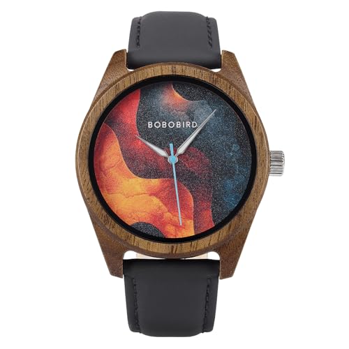 Montre en bois BOBO BIRD en bois naturel ultra légère avec bracelet en cuir unisexe