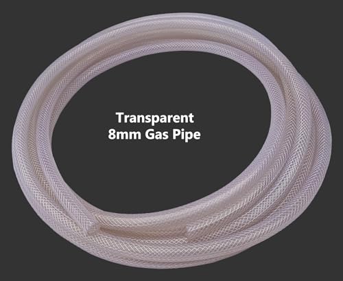 Image of ESEKSAFAR Transparent LPG Gas Pipe 8mm with 3pc Hose clamp For Home, Restaurants (2 meter)