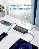 VEEKTOMX Power Bank 20000mAh, Portable Charger with Built-in Cables, USB C Battery Pack with 5 Outputs & 2 Inputs and LED Display, Charging Bank for iPhone/iPad/Samsung and More (20000mAh Black） - Image 3